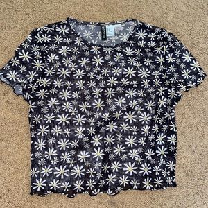 Mesh floral crop top